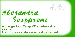 alexandra veszpremi business card